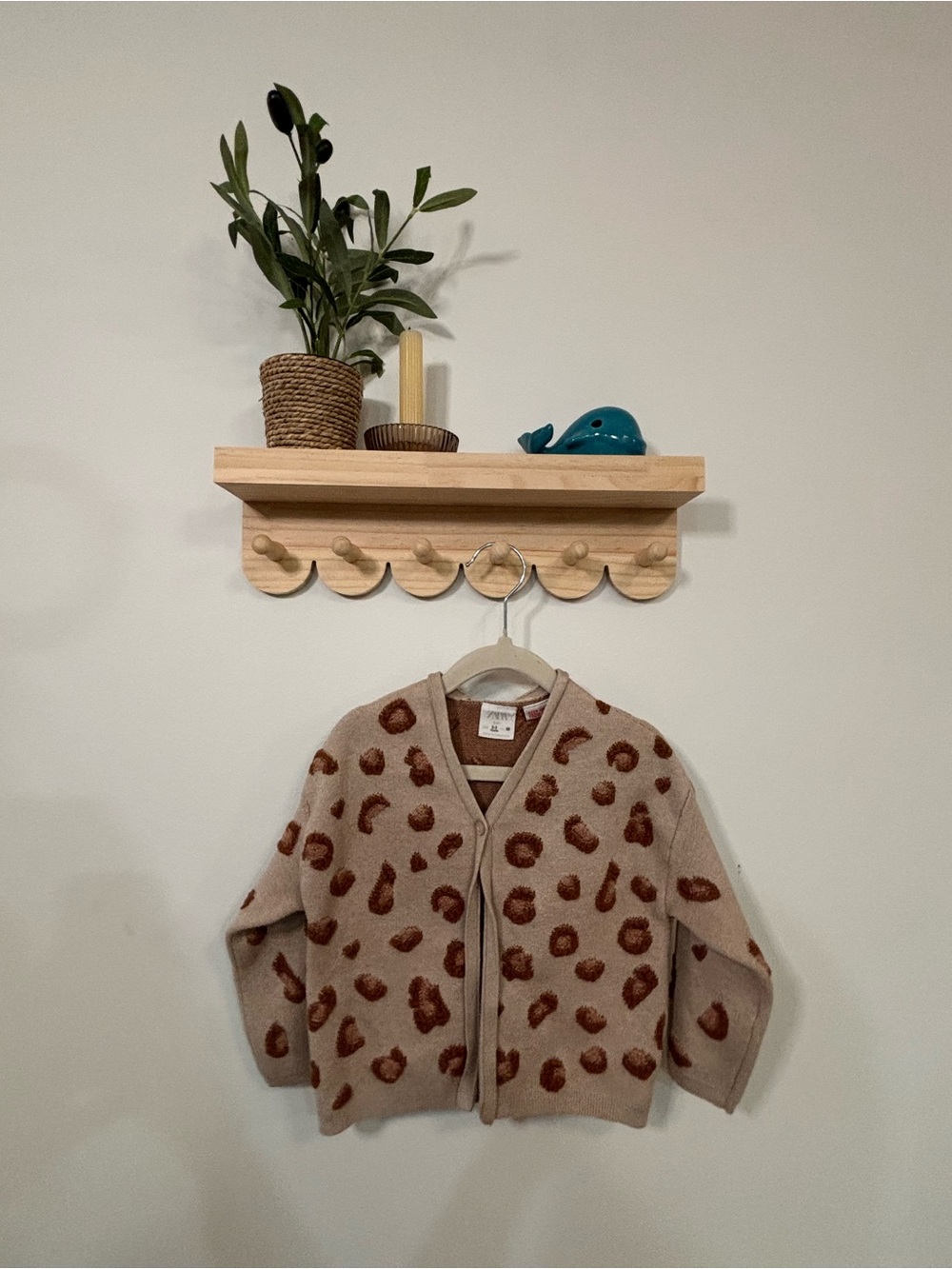 Zara Beige Cardigan with Brown Leopard Spots